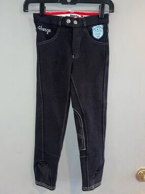 Horze Black Kids Riding‎ Leggings - Young Rider Size Small